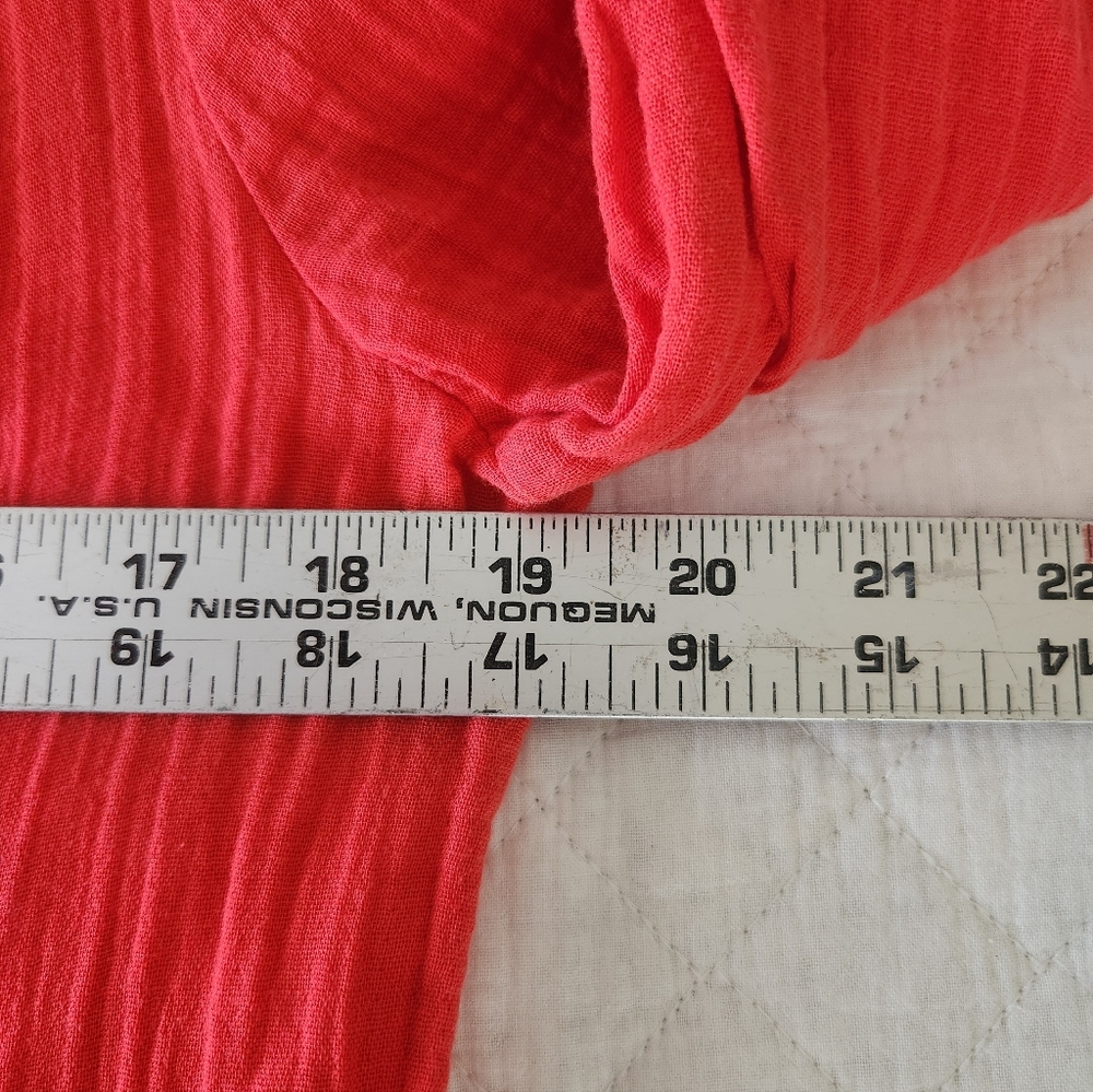 GAP Women's Bright Orange Tiered Cotton Gauze Mini Dress - Picture 5 of 7